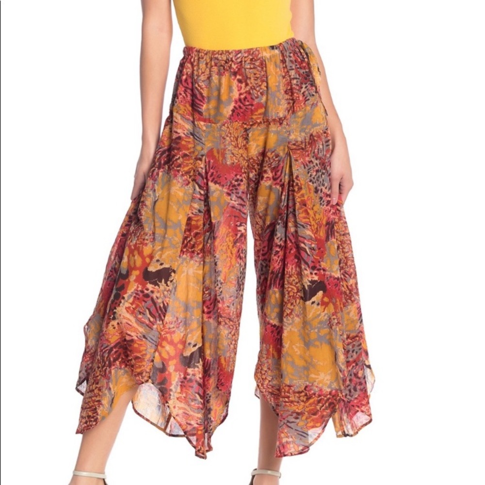 Free People Jungle Pop Combo Wide Leg Pants SZ. XS NWT